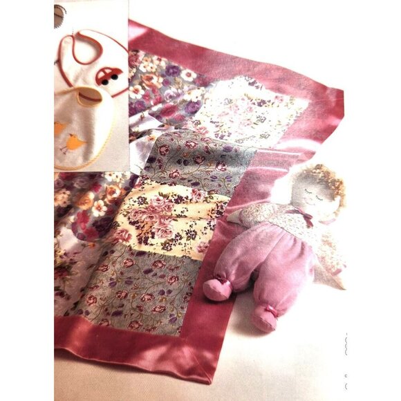 Kwik Sew 2971 Sewing Pattern For Blanket Bibs & Doll Baby Gift DIY Craft Fair It - Picture 2 of 9